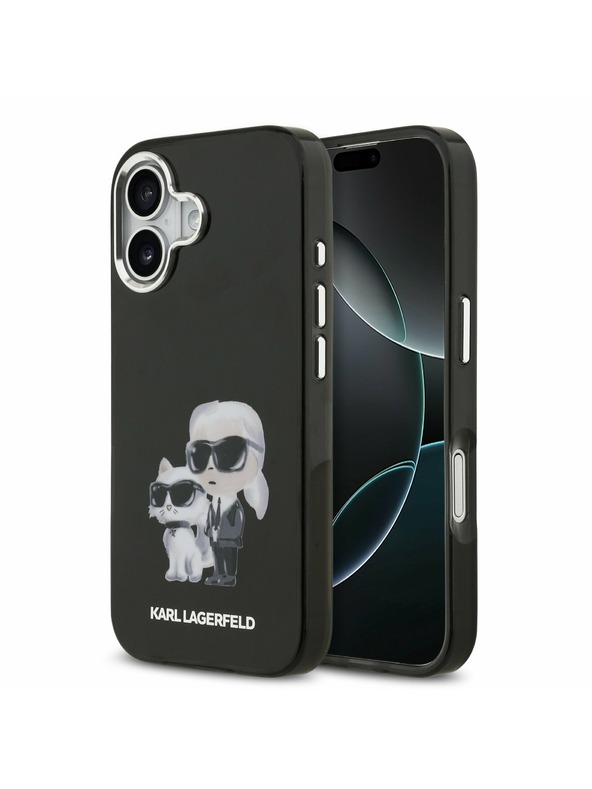 Karl Lagerfeld Karl Lagerfeld IML Aquarelle Karl and Choupette Zadnja Ovojnica za iPhone 17 Black