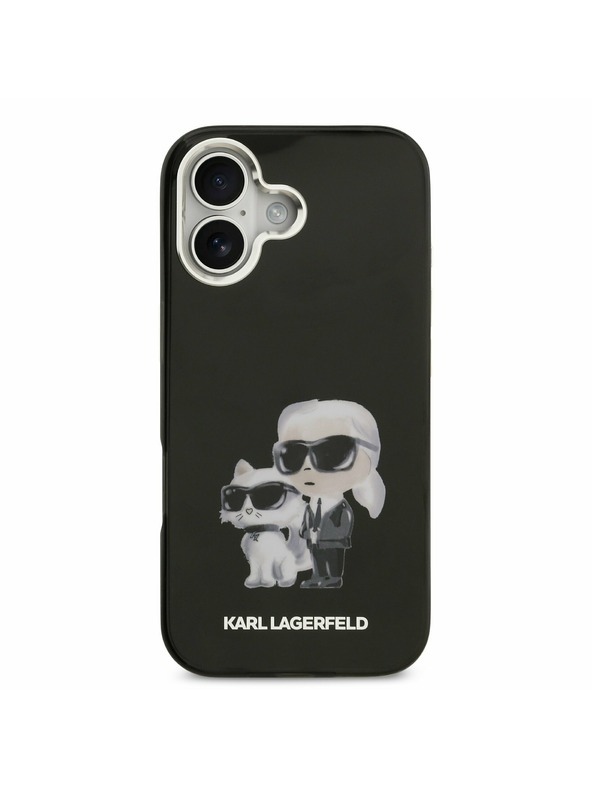 Karl Lagerfeld Karl Lagerfeld IML Aquarelle Karl and Choupette Zadnja Ovojnica za iPhone 17 Black
