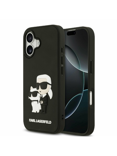 Karl Lagerfeld Karl Lagerfeld 3D Rubber Karl and Choupette Zadnja Ovojnica za iPhone 17 Black