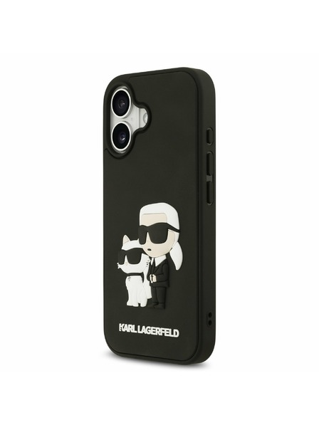 Karl Lagerfeld Karl Lagerfeld 3D Rubber Karl and Choupette Zadnja Ovojnica za iPhone 17 Black