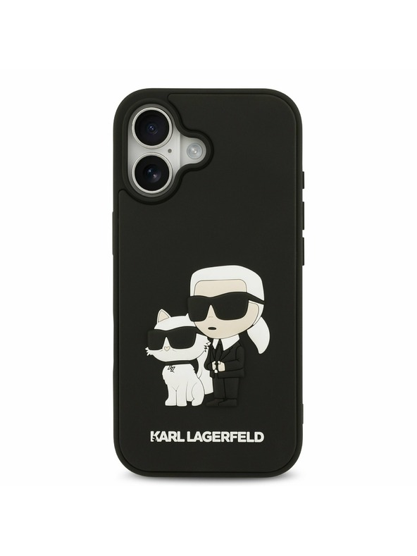 Karl Lagerfeld Karl Lagerfeld 3D Rubber Karl and Choupette Zadnja Ovojnica za iPhone 17 Black