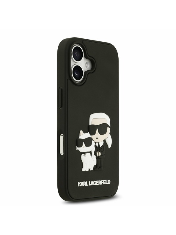 Karl Lagerfeld Karl Lagerfeld 3D Rubber Karl and Choupette Zadnja Ovojnica za iPhone 17 Black