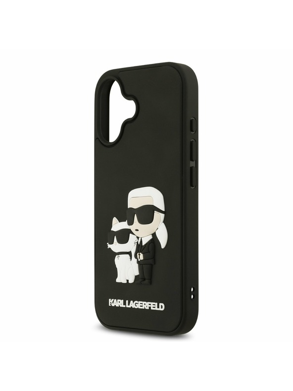 Karl Lagerfeld Karl Lagerfeld 3D Rubber Karl and Choupette Zadnja Ovojnica za iPhone 17 Black