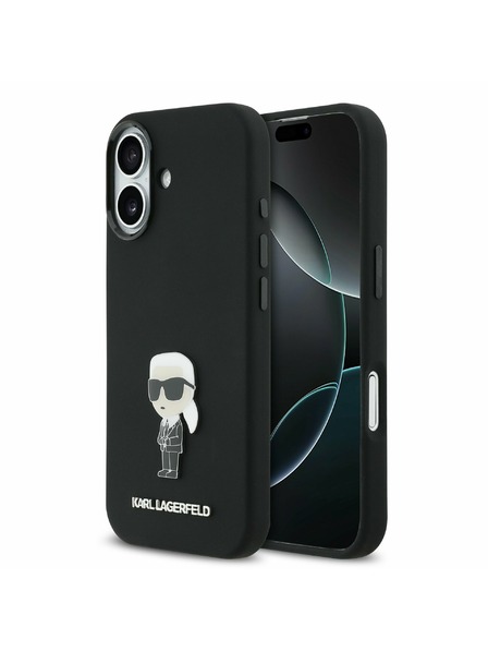 Karl Lagerfeld Karl Lagerfeld Liquid Silicone Metal Ikonik Zadnja Ovojnica za iPhone 17 Black
