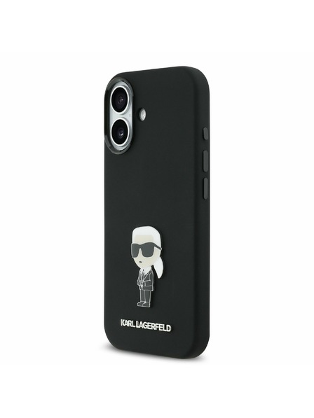 Karl Lagerfeld Karl Lagerfeld Liquid Silicone Metal Ikonik Zadnja Ovojnica za iPhone 17 Black