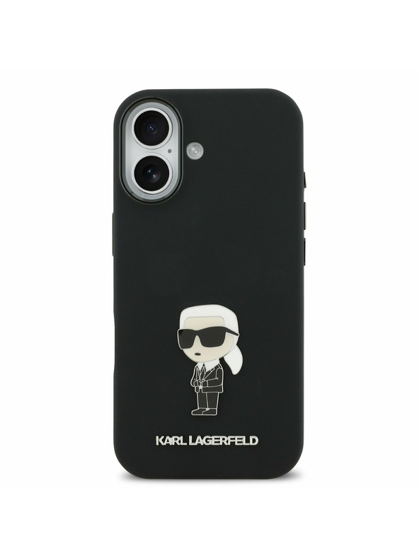 Karl Lagerfeld Karl Lagerfeld Liquid Silicone Metal Ikonik Zadnja Ovojnica za iPhone 17 Black