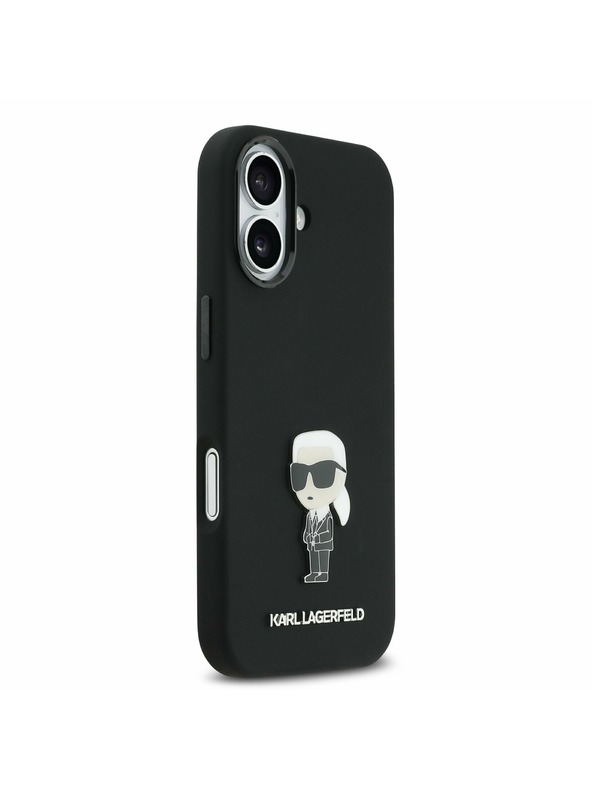 Karl Lagerfeld Karl Lagerfeld Liquid Silicone Metal Ikonik Zadnja Ovojnica za iPhone 17 Black