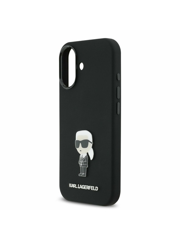 Karl Lagerfeld Karl Lagerfeld Liquid Silicone Metal Ikonik Zadnja Ovojnica za iPhone 17 Black