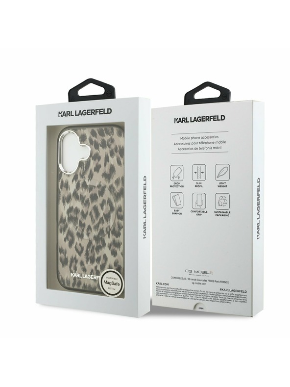 Karl Lagerfeld Karl Lagerfeld IML Leopard MagSafe Zadnja Ovojnica za iPhone 17 Brown