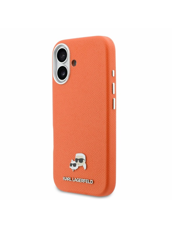 Karl Lagerfeld Karl Lagerfeld PU Karl and Choupette Heads Pins MagSafe Zadnja Ovojnica za iPhone 17 Orange