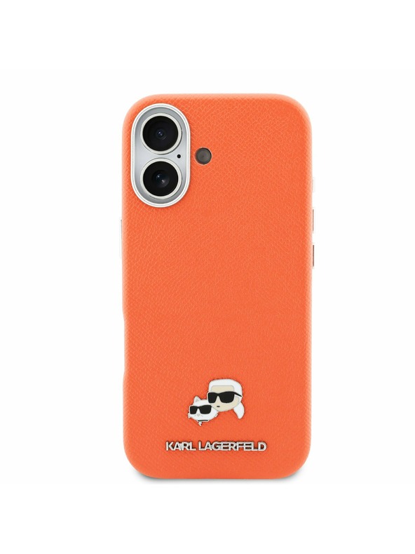 Karl Lagerfeld Karl Lagerfeld PU Karl and Choupette Heads Pins MagSafe Zadnja Ovojnica za iPhone 17 Orange