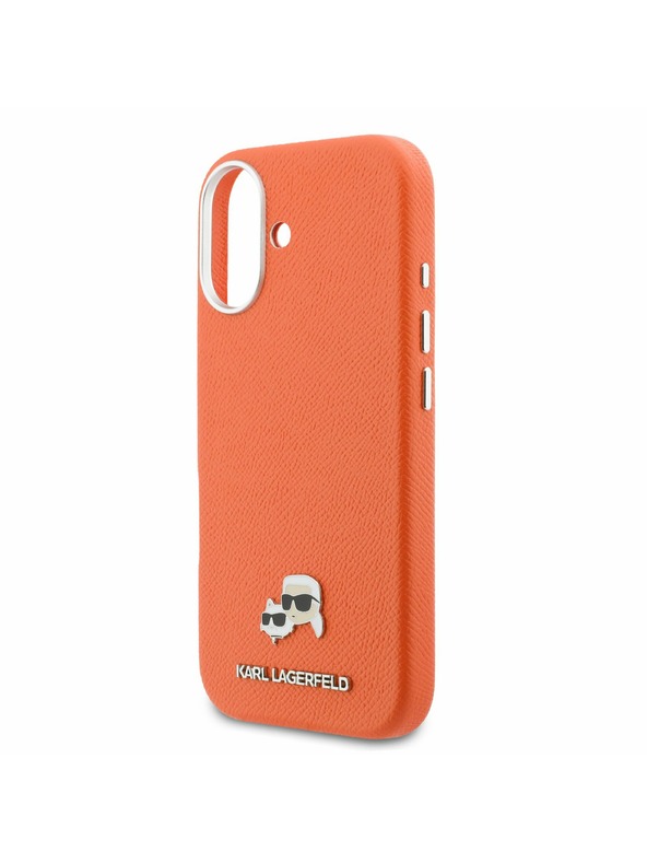 Karl Lagerfeld Karl Lagerfeld PU Karl and Choupette Heads Pins MagSafe Zadnja Ovojnica za iPhone 17 Orange