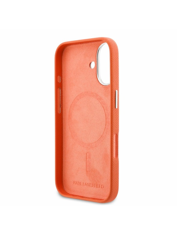 Karl Lagerfeld Karl Lagerfeld PU Karl and Choupette Heads Pins MagSafe Zadnja Ovojnica za iPhone 17 Orange