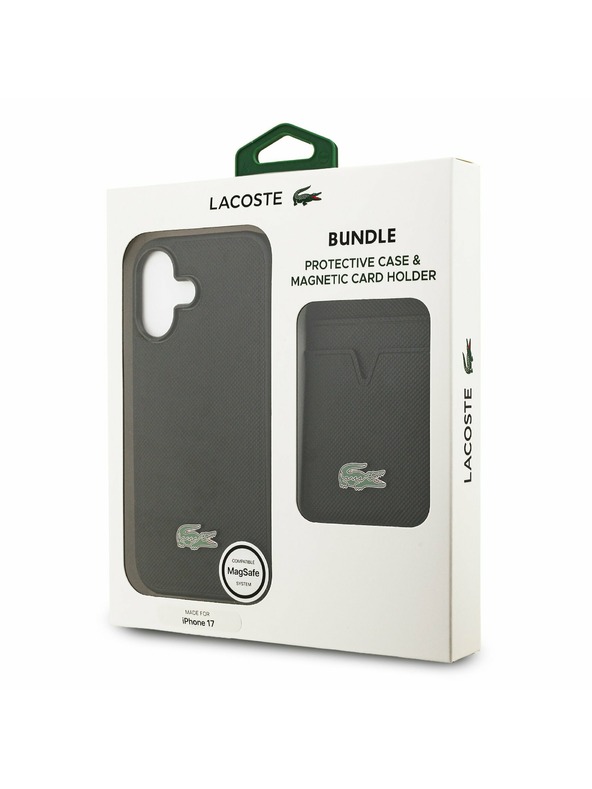 Lacoste Lacoste Iconic Petit Pique MagSafe Zadnja Ovojnica + Denarnica za iPhone 17 Black
