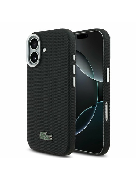 Lacoste Lacoste PVC Iconic Petit Pique Metal Logo MagSafe Zadnja Ovojnica za iPhone 17 Black