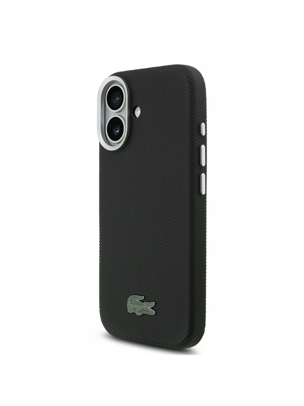 Lacoste Lacoste PVC Iconic Petit Pique Metal Logo MagSafe Zadnja Ovojnica za iPhone 17 Black