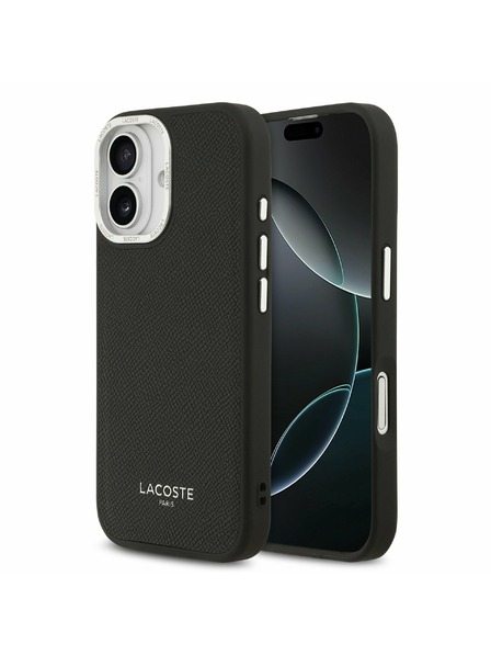 Lacoste Lacoste PU Leather Champs Elysees MagSafe Zadnja Ovojnica za iPhone 17 Black