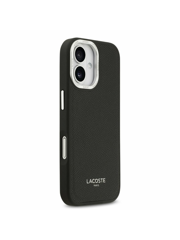 Lacoste Lacoste PU Leather Champs Elysees MagSafe Zadnja Ovojnica za iPhone 17 Black