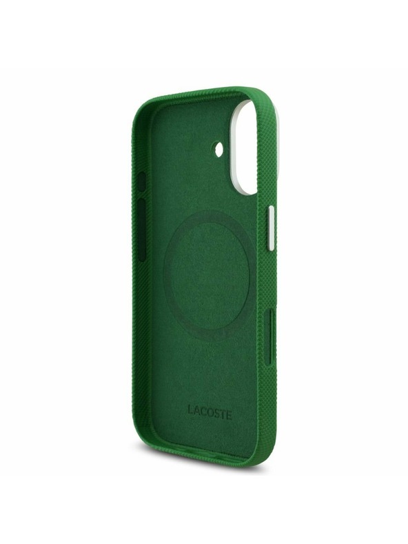 Lacoste Lacoste PVC Iconic Petit Pique Metal Logo MagSafe Zadnja Ovojnica za iPhone 17 Green