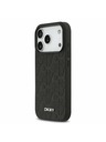 DKNY DKNY PU Leather Grid Pattern Magsafe Zadnji ovitek za iPhone 17 Pro Black