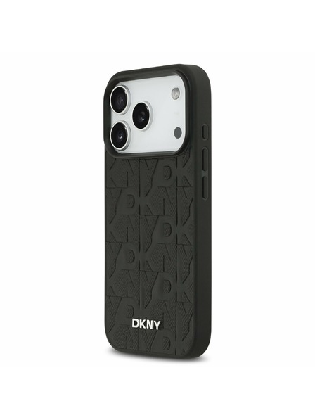 DKNY DKNY PU Leather Grid Pattern Magsafe Zadnji ovitek za iPhone 17 Pro Black
