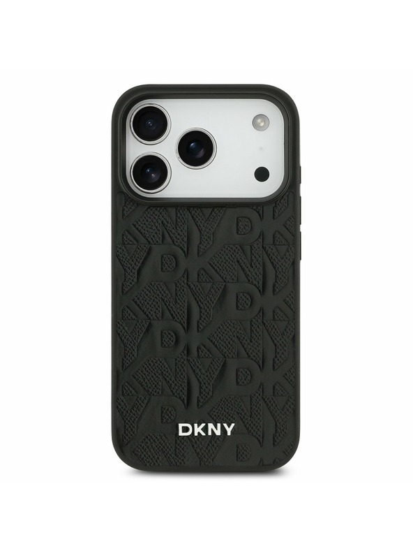 DKNY DKNY PU Leather Grid Pattern Magsafe Zadnji ovitek za iPhone 17 Pro Black