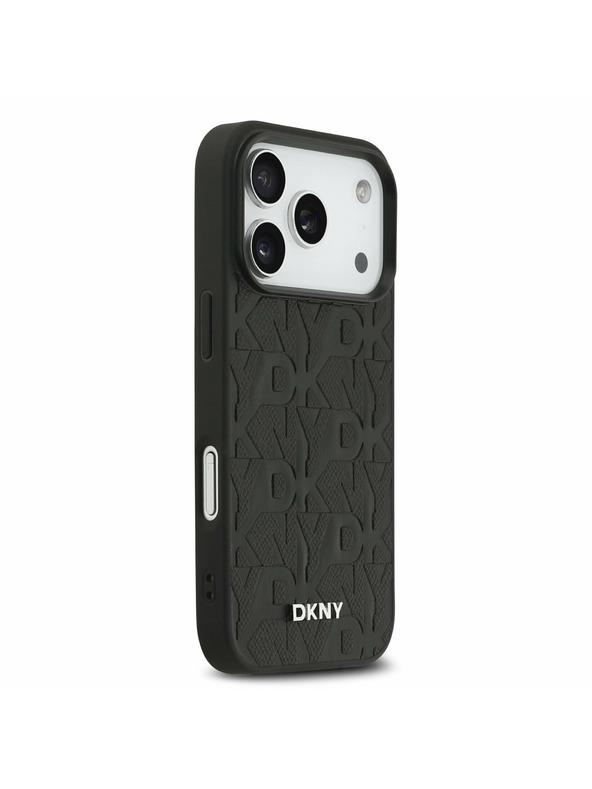 DKNY DKNY PU Leather Grid Pattern Magsafe Zadnji ovitek za iPhone 17 Pro Black