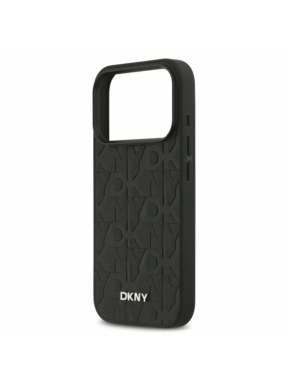 DKNY DKNY PU Leather Grid Pattern Magsafe Zadnji ovitek za iPhone 17 Pro Black