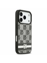 DKNY DKNY PU Leather Checkered Pattern and Stripe Zadnji ovitek za iPhone 17 Pro Black