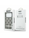 DKNY DKNY PU Leather Checkered Pattern and Stripe Zadnji ovitek za iPhone 17 Pro Black