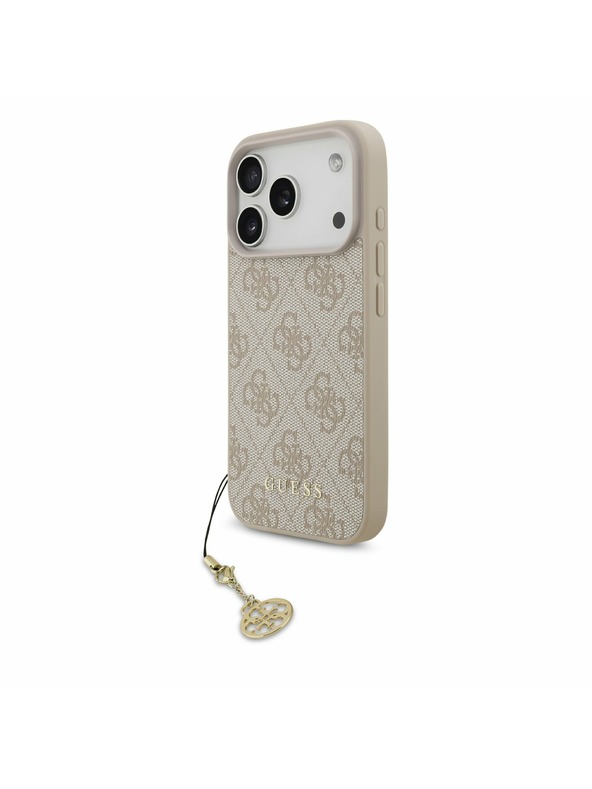 Guess Guess 4G Charm MagSafe Zadnji ovitek za iPhone 17 Pro Tone on Tone Pink