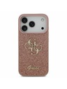 Guess Guess PU Fixed Glitter 4G Metal Logo Zadnji ovitek za iPhone 17 Pro Pink