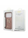 Guess Guess PU Fixed Glitter 4G Metal Logo Zadnji ovitek za iPhone 17 Pro Pink