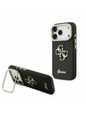 Guess Guess PU Grained 4G Logo Stand Camera Frame Zadnji ovitek za iPhone 17 Pro Black