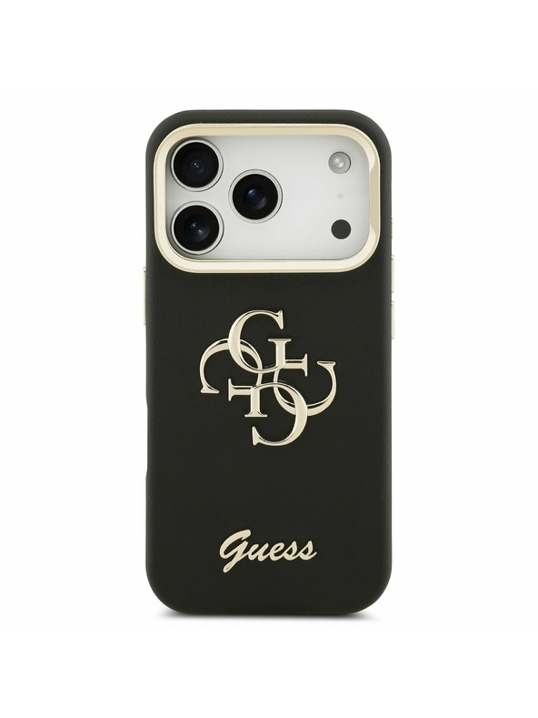 Guess Guess PU Grained 4G Logo Stand Camera Frame Zadnji ovitek za iPhone 17 Pro Black
