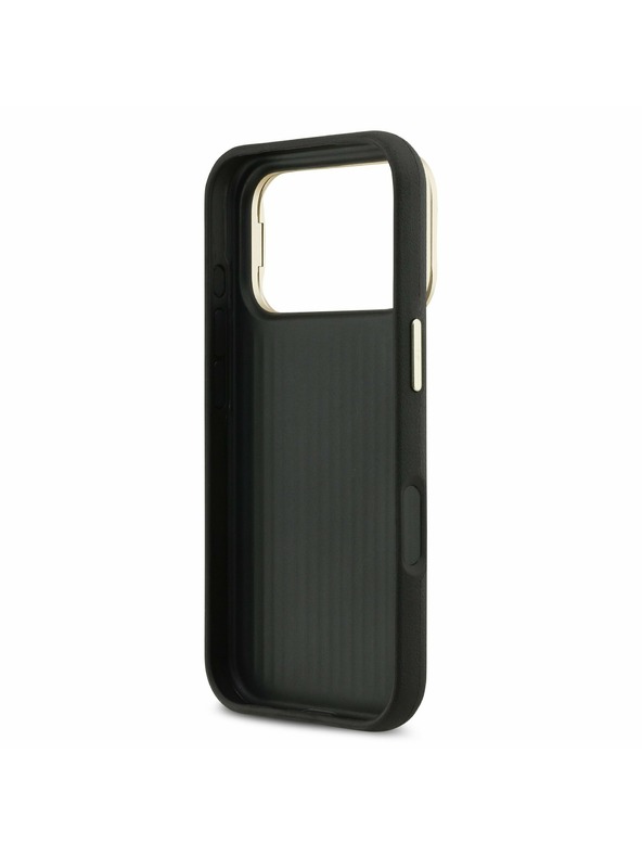 Guess Guess PU Grained 4G Logo Stand Camera Frame Zadnji ovitek za iPhone 17 Pro Black