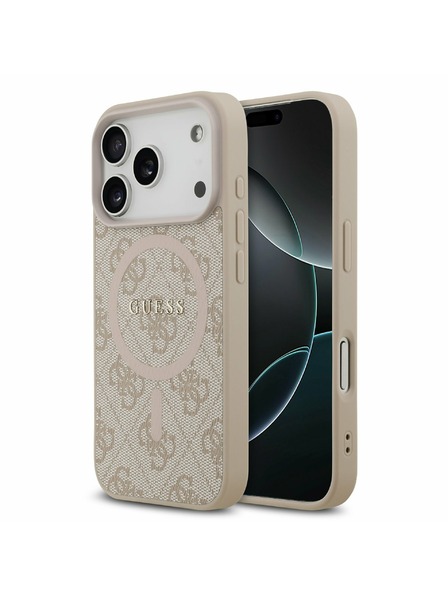 Guess Guess PU Leather 4G Colored Ring MagSafe Zadnji ovitek za iPhone 17 Pro Pink