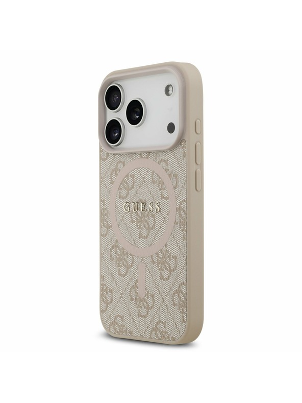 Guess Guess PU Leather 4G Colored Ring MagSafe Zadnji ovitek za iPhone 17 Pro Pink