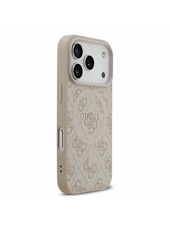 Guess Guess PU Leather 4G Colored Ring MagSafe Zadnji ovitek za iPhone 17 Pro Pink