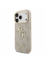Guess Guess PU Leather 4G Metal Logo Gold Frame Zadnji ovitek za iPhone 17 Pro Pink