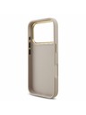 Guess Guess PU Leather 4G Metal Logo Gold Frame Zadnji ovitek za iPhone 17 Pro Pink