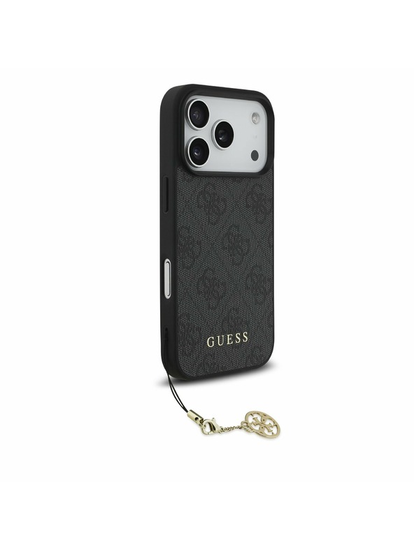 Guess Guess 4G Charm MagSafe Zadnji ovitek za iPhone 17 Pro Tone on Tone Grey