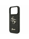Guess Guess PU Fixed Glitter 4G Metal Logo Zadnji ovitek za iPhone 17 Pro Black