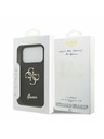Guess Guess PU Fixed Glitter 4G Metal Logo Zadnji ovitek za iPhone 17 Pro Black
