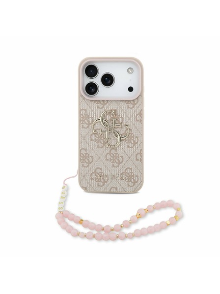 Guess Guess PU 4G Metal Logo Strap Zadnji ovitek za iPhone 17 Pro Pink