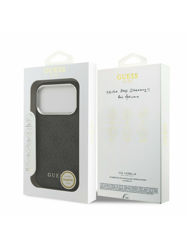 Guess Guess 4G MagSafe Zadnji ovitek za iPhone 17 Pro Black