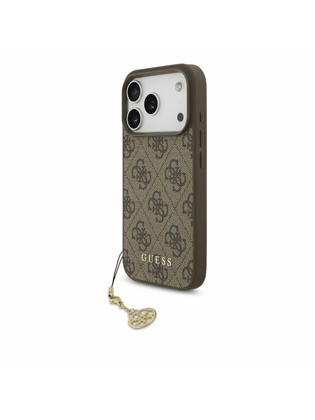 Guess Guess 4G Charm MagSafe Zadnji ovitek za iPhone 17 Pro Tone on Tone Brown