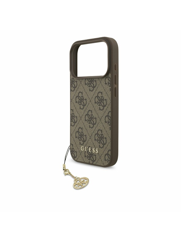 Guess Guess 4G Charm MagSafe Zadnji ovitek za iPhone 17 Pro Tone on Tone Brown