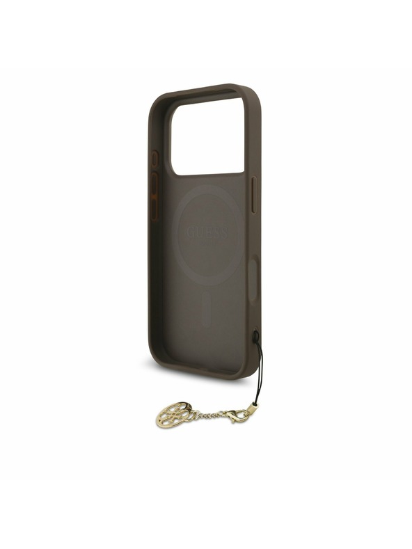 Guess Guess 4G Charm MagSafe Zadnji ovitek za iPhone 17 Pro Tone on Tone Brown