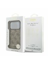 Guess Guess 4G Charm MagSafe Zadnji ovitek za iPhone 17 Pro Tone on Tone Brown